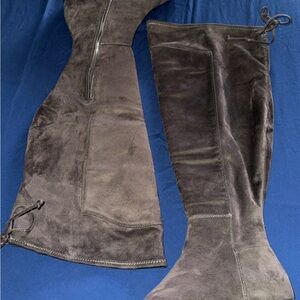 Lane Bryant Over the Knee Boots - Dark Grey Suede